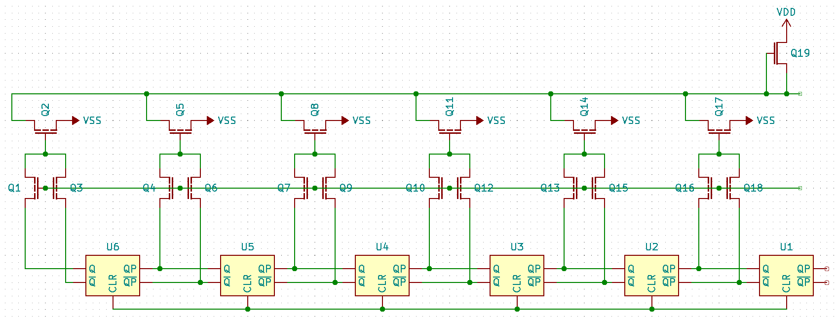 Chain 1 schematic, updated to show transistors above the FF chain