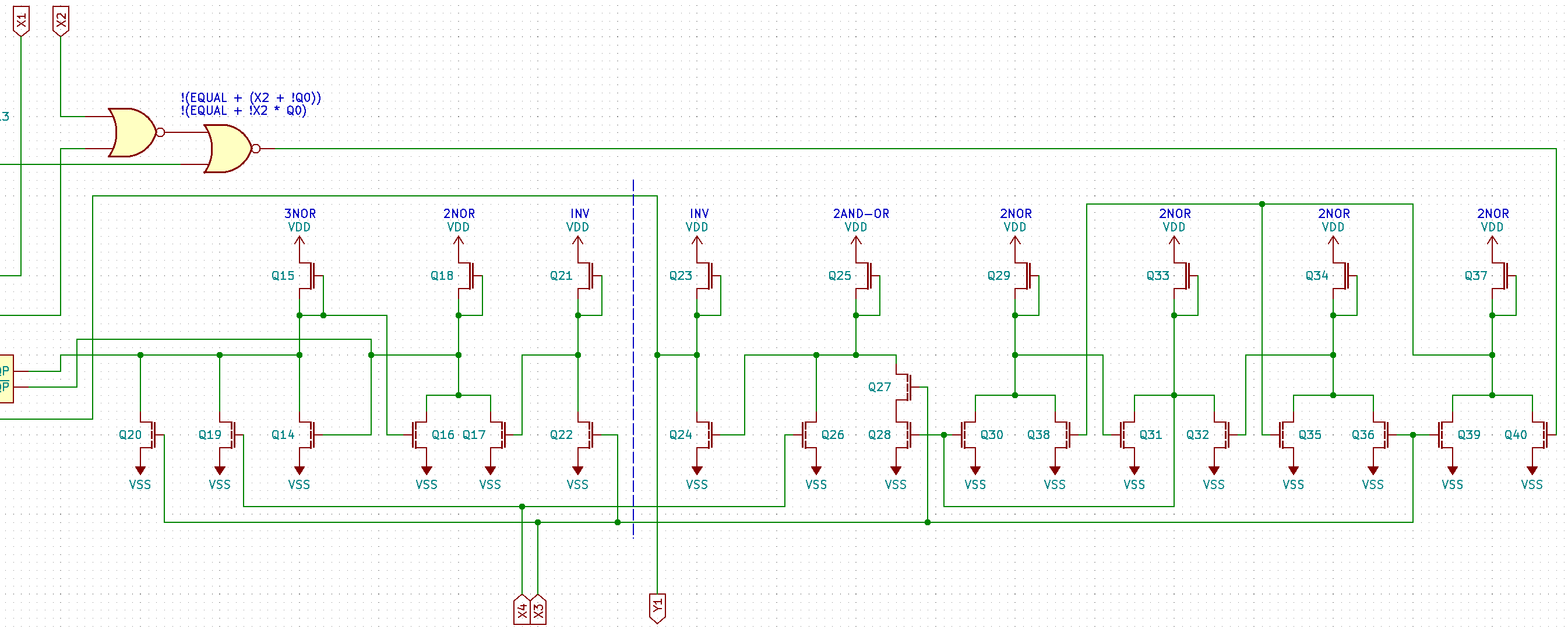 Chain 1 schematic, updated to organize transistors into gates