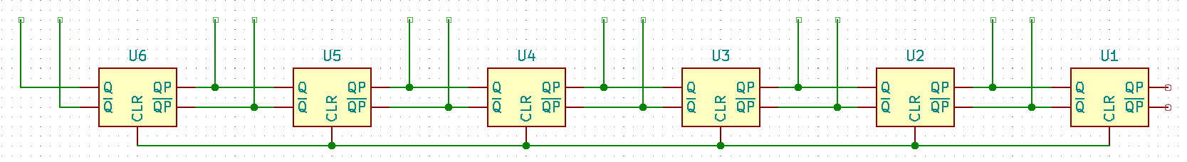 Chain 1 starting schematic, showing the counter bits chained