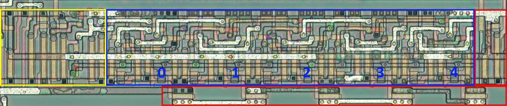 Chain 2 with marked chain bits and other regions of interest