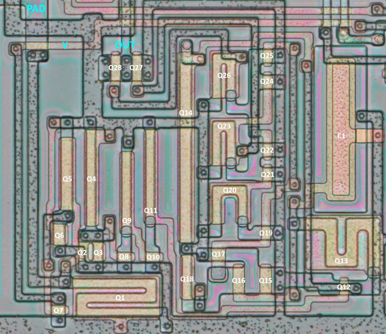 Clock input overview with components and signals marked up