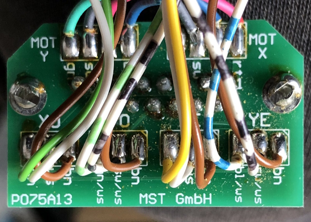 Connector PCB, a mess of wires